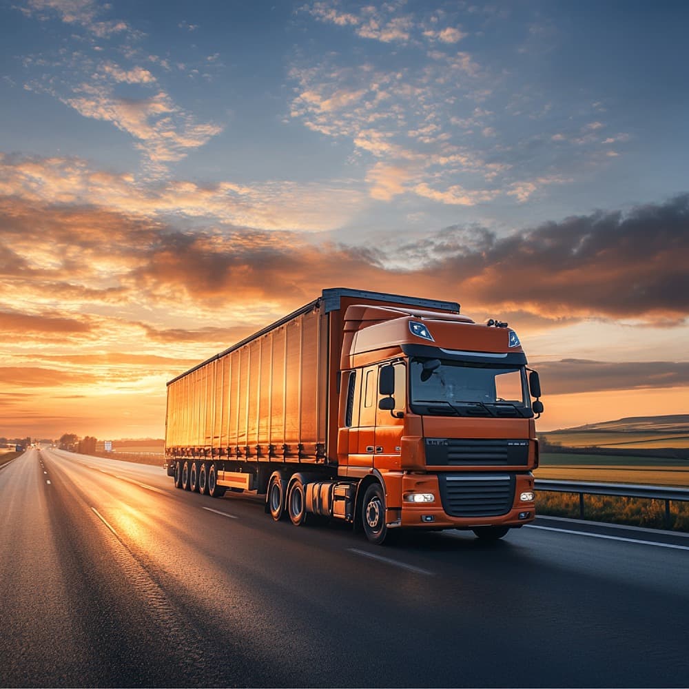 Truck on the road